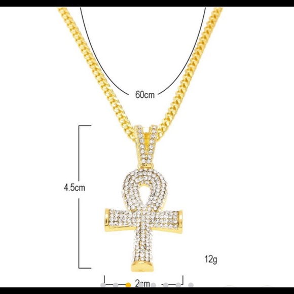 Gold plated Cuban link chain set with pendants - Picture 3 of 5